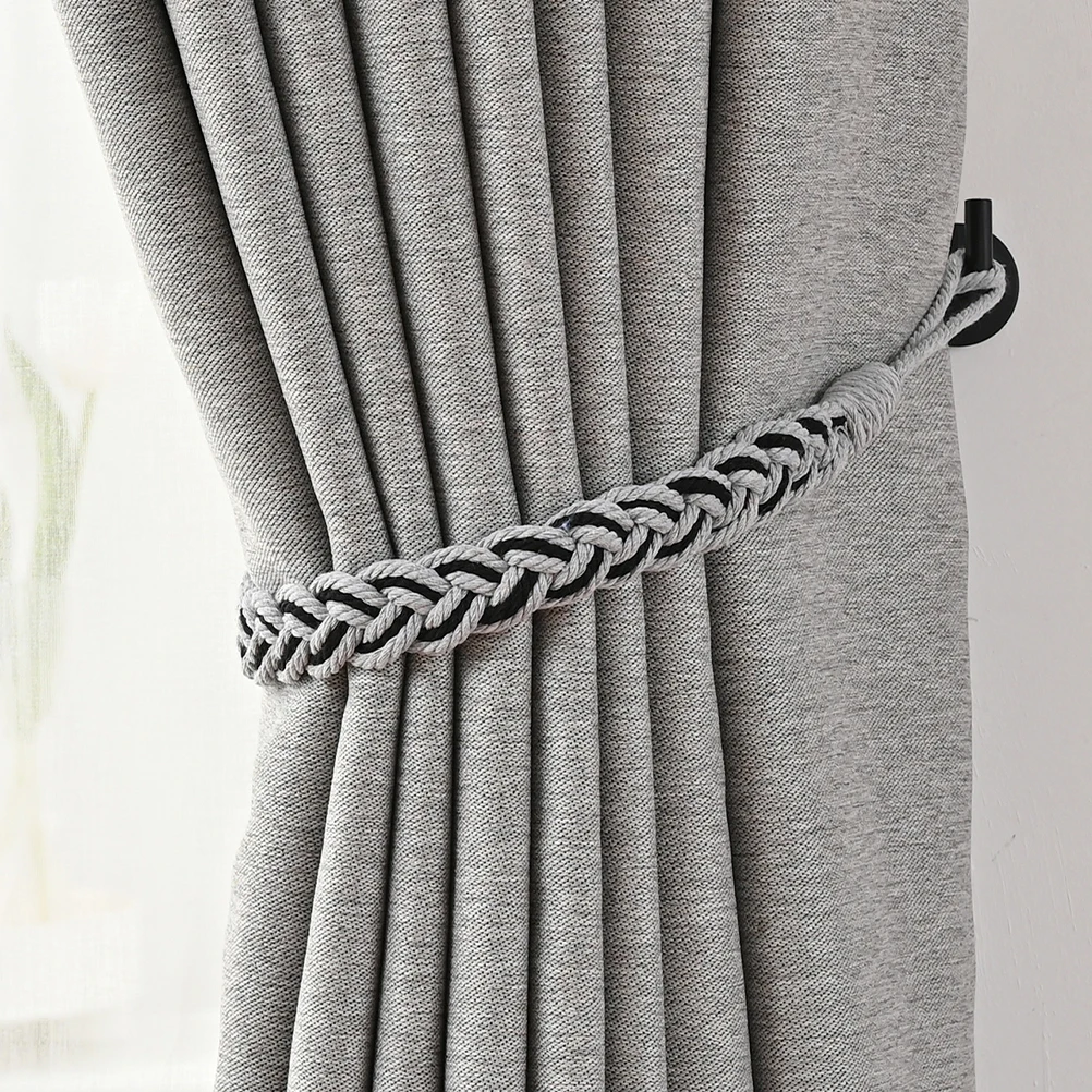 

2Pcs Curtain Tieback Woven Design Elegant Drapery Holder for Home Bedroom Living Room Hotel Decor Curtain Accessories
