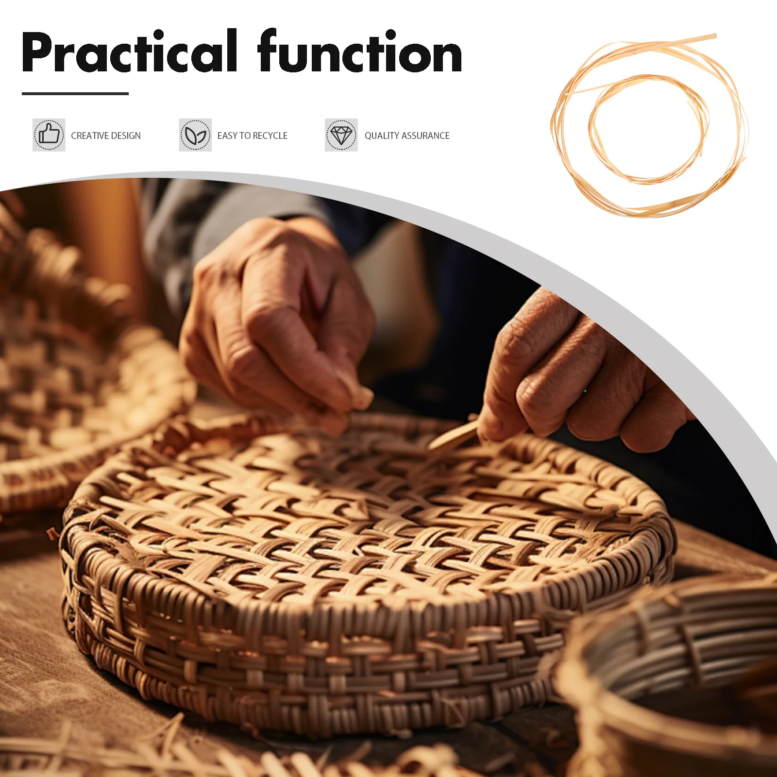 

4Pcs Handmade Bamboo Craft Strips Polished Thin Flexible for Basket Weaving Flower Arrangements Wedding Decoration DIY