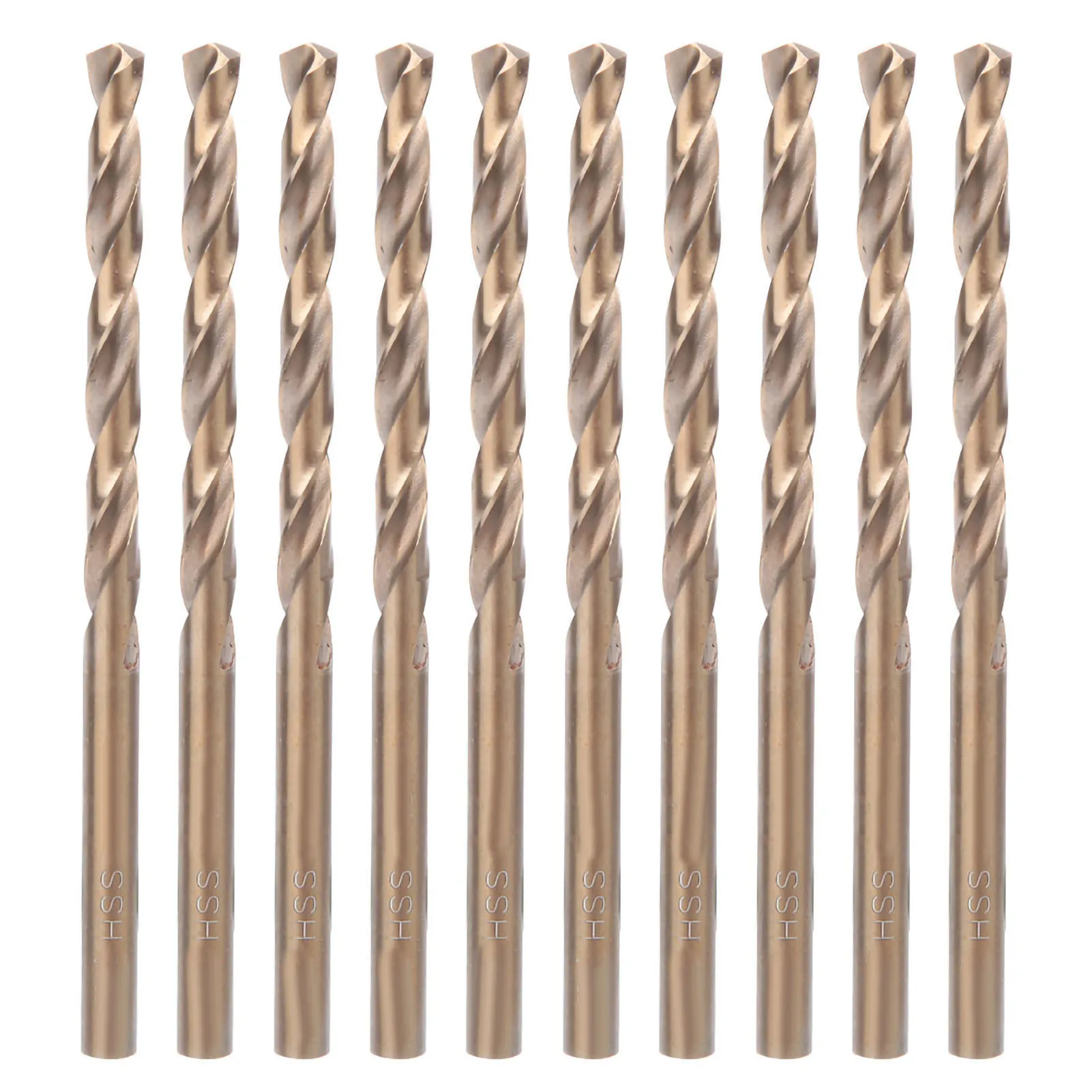 

10pcs HSS CO Straight Shank Twist Drill Bits for Stainless Steel Iron Plate (4.0mm)