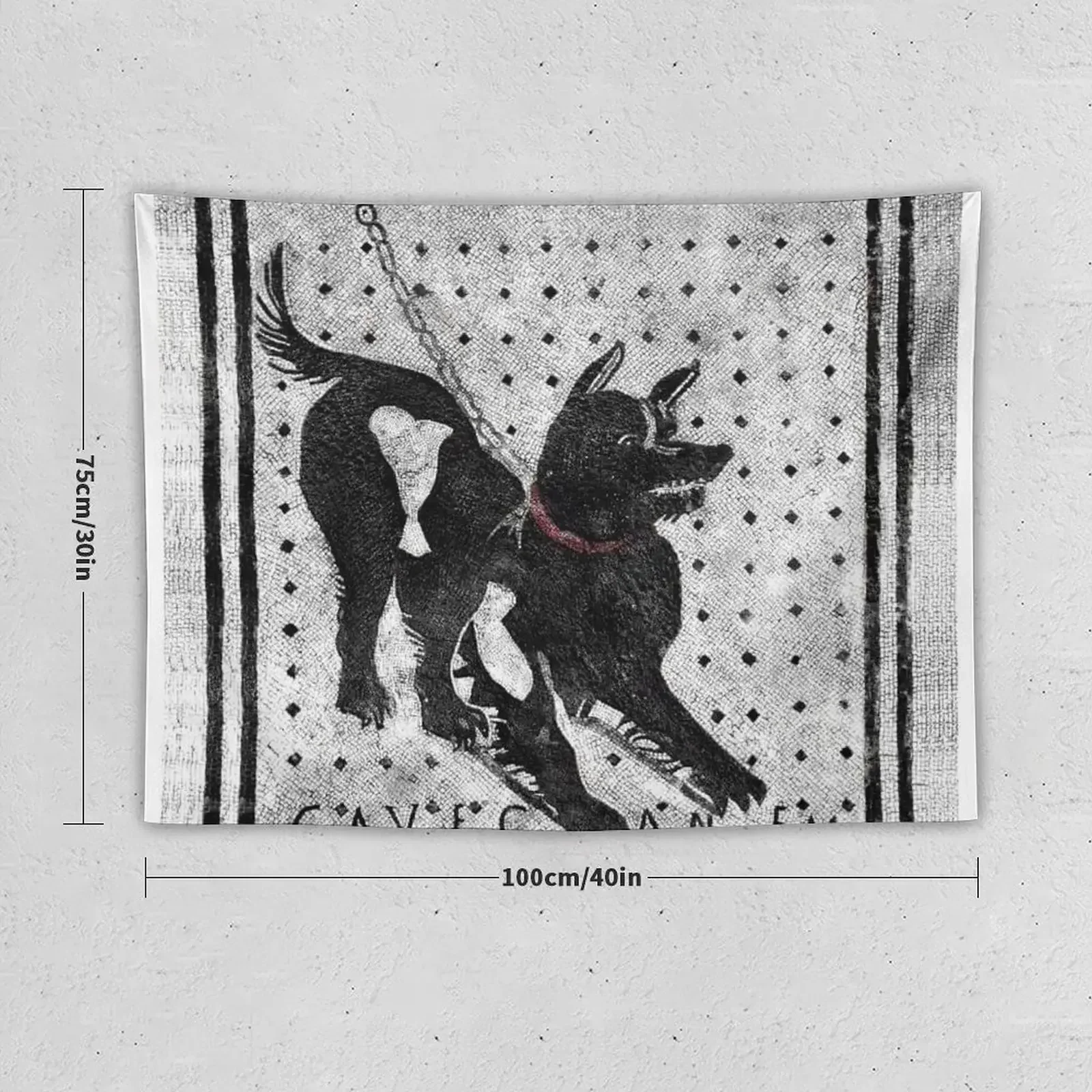 Cave Canem - Beware of Dog - Pompeii Latin Mosaic Tapestry Cute Room Things Funny Cute Room Decor Home Decorations Tapestry