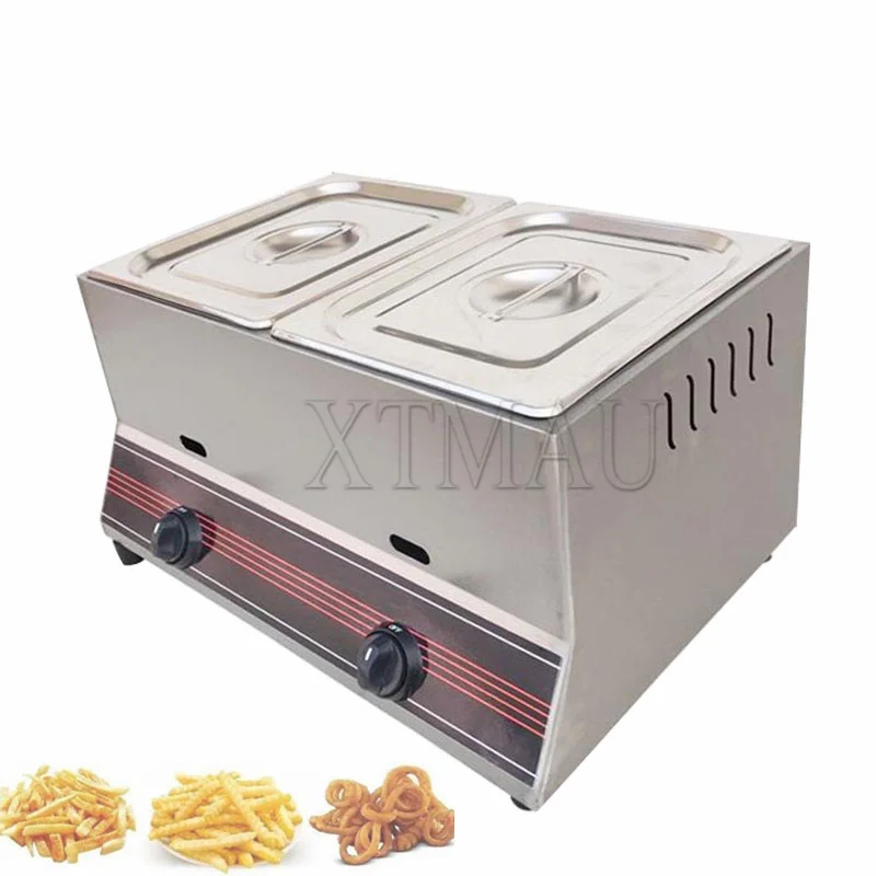 

Gas Deep Fryer Chips Chicken Maker LPG Single Double Tank Commercial French Fries Machine