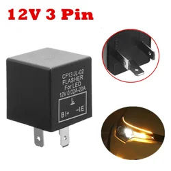 12V 3 Pin CF13 CF14 JL-02 Electronic Car Flasher Relay to Fix LED Light Turn Signal Hyper Flash Blinking Light