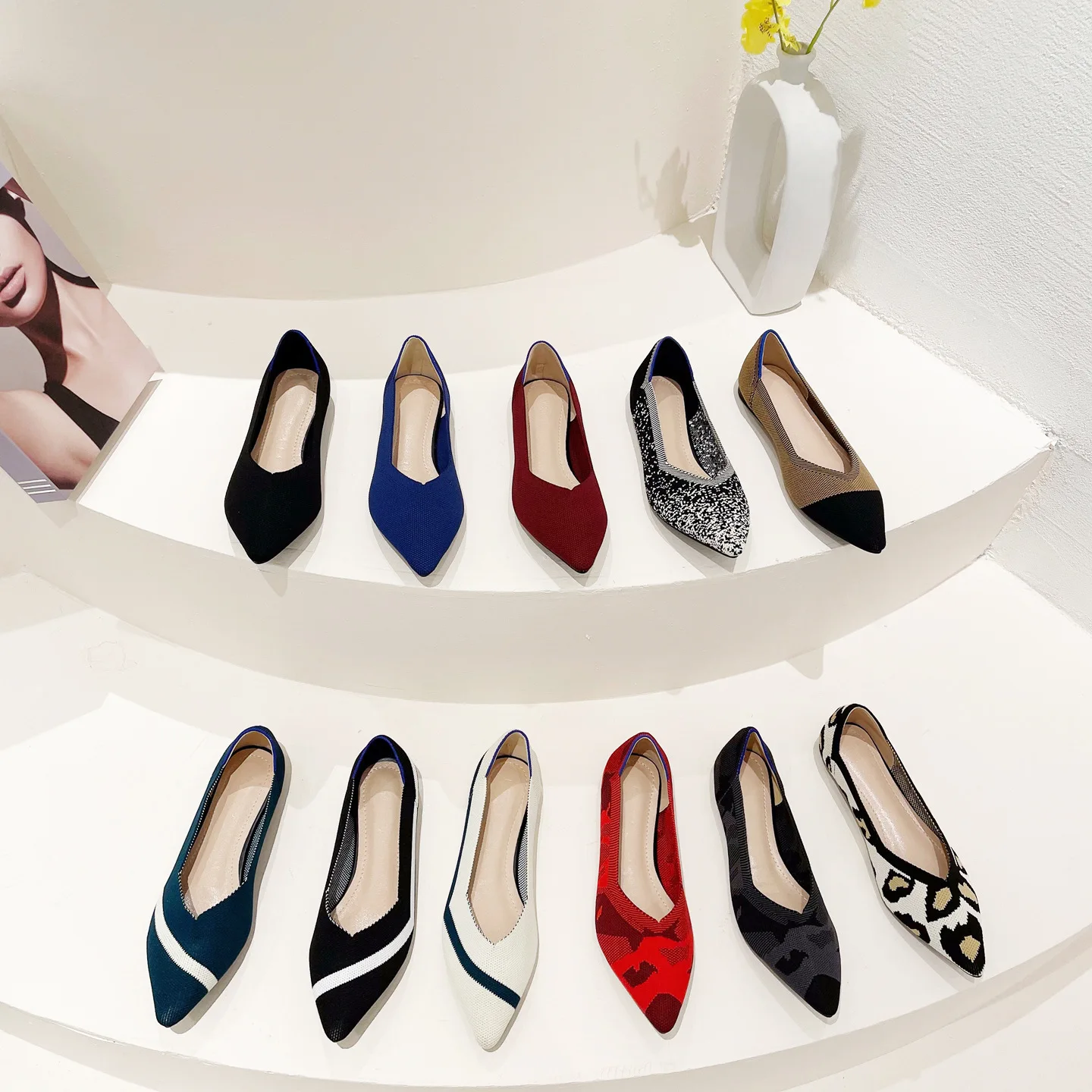 

Flat Knitted Fly Weave oes Women's Single oes Comfortable Breathable Casual Faion Footwear Large Size Princ oe