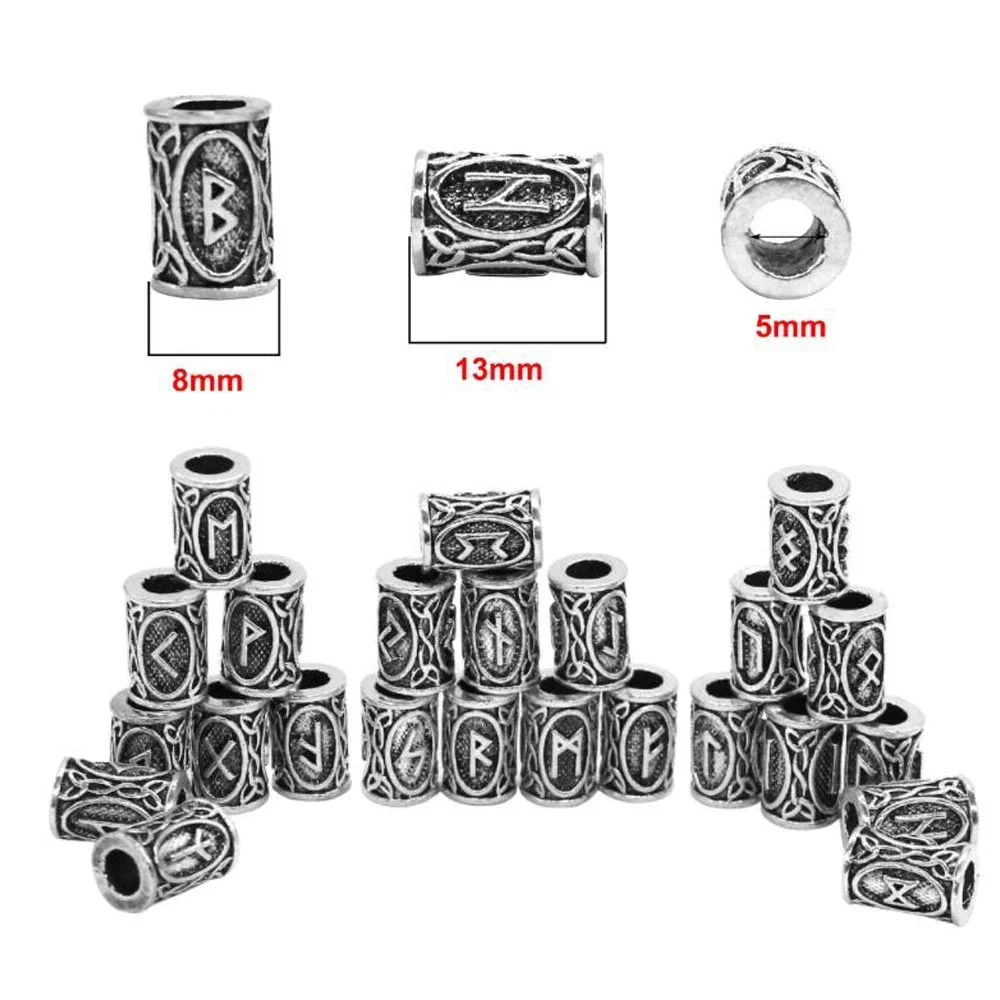 24pcs/lot Viking Dreadlock Beads 3D Charms Pendant for Hair Bead Bread Ring Clip Tubes Jewelry Finding Hair Styling Tool Braider