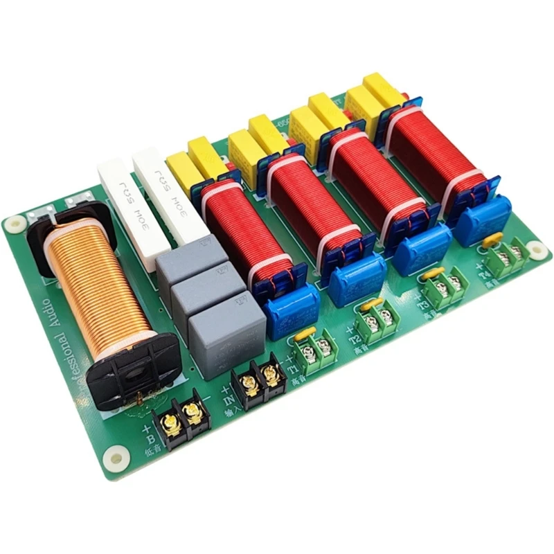 WEAH-6503 5-Way Frequency Divider High Power HiFi Crossover High Pitched Bass Audio Board for Home Theater 4-8Ω Speaker