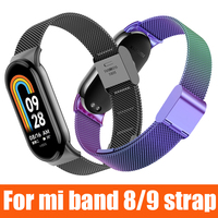 Strap For Xiaomi Mi Band 8 9 MIlan Wrist Metal Bracelet Screwless Stainless Steel for Mi Band 9 8 Strap Wristbands Pulseira