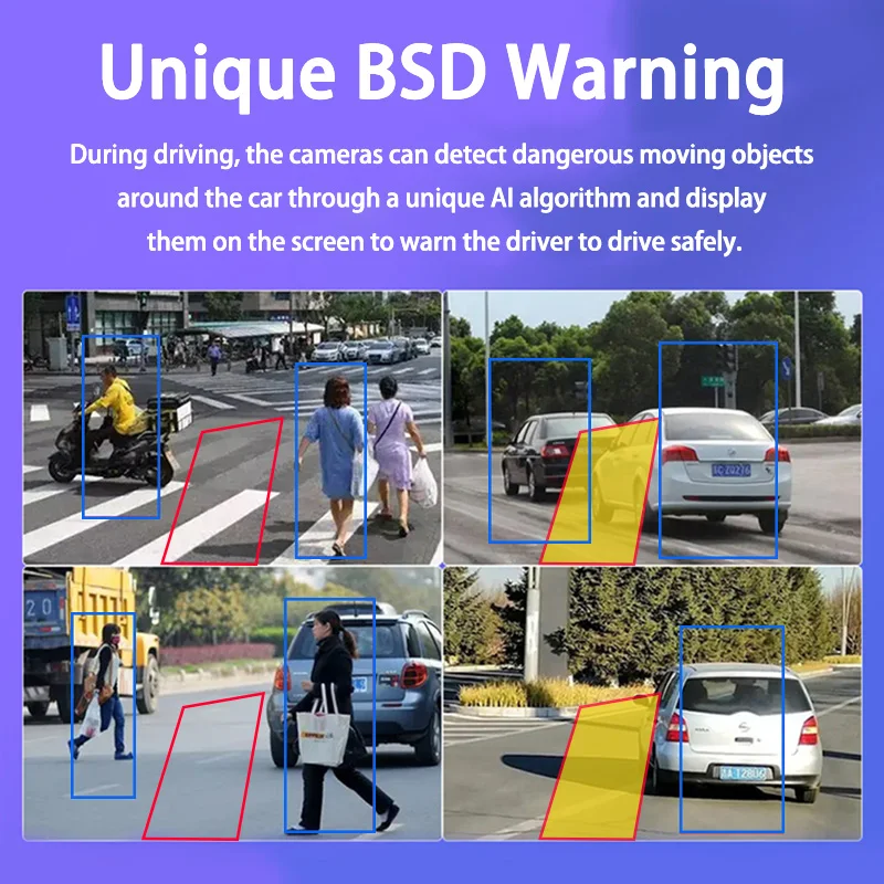 Monitor de carro IPS AHD com luz estelar, câmera do veículo, visão noturna, BSD, sistema de backup de ponto cego, gravador de estacionamento de ônibus e caminhões