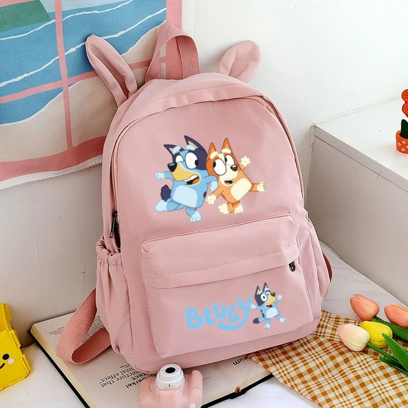 Blueys Backpack Cute Cartoon Rabbit Ear Schoolbag Children Anime Figure Bingoes Backpacks Student Large-capacity Bags Kids Gift