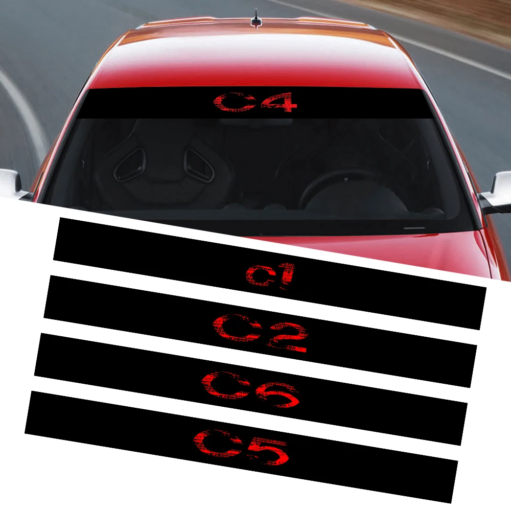 

Car Front Rear Windshield Sticker Sunshade Decor Vinyl Film Decal Exterior Accessories For Citroen C4 C5 C3 C1 C6 C-elysee VTS