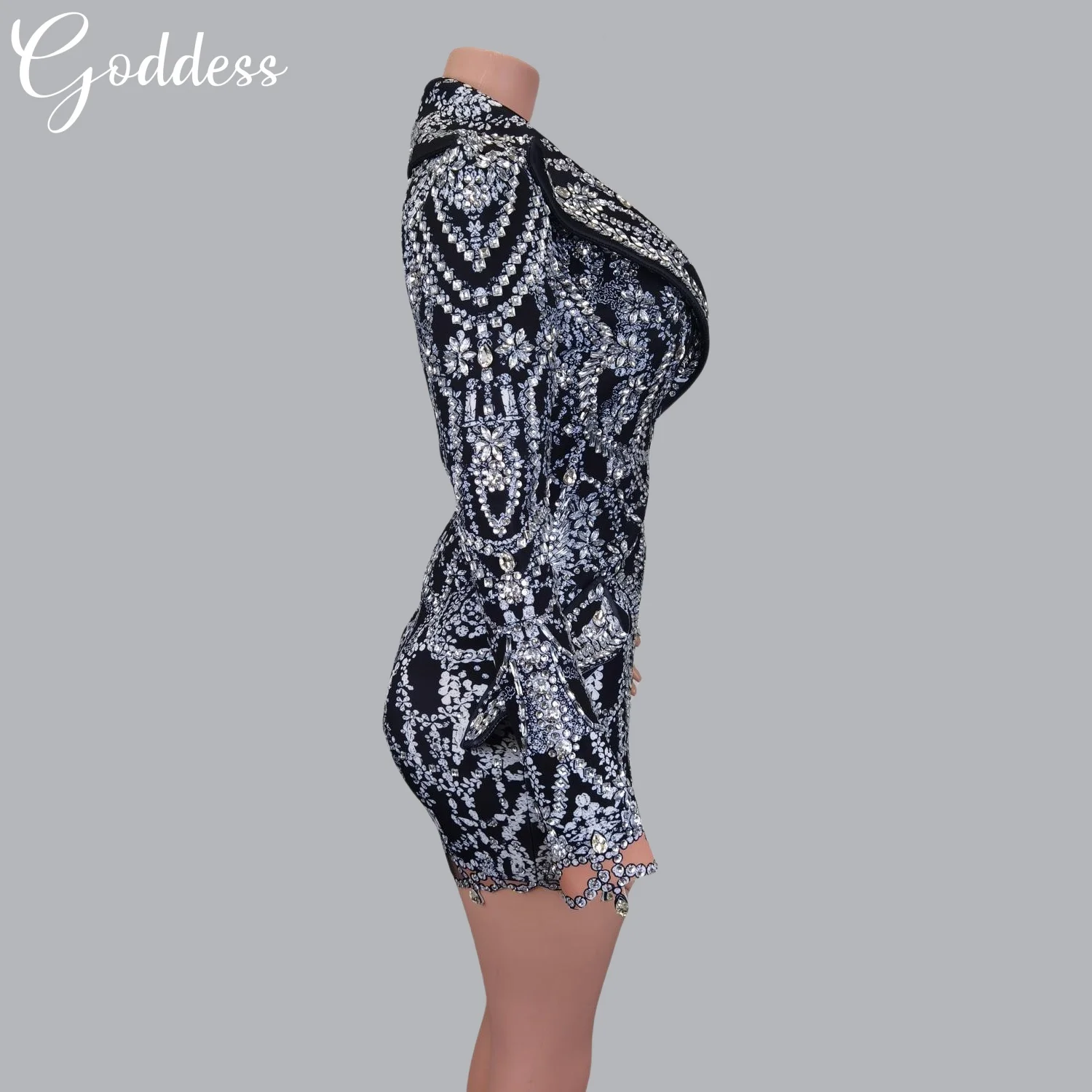 Robe de Banquet Élégante en IQUE dex pour Femme, Tenue de Soirée Luxueuse, Sexy, avec Strass Brillants, pour Bar, Discothèque, Scène, ixd'Anniversaire