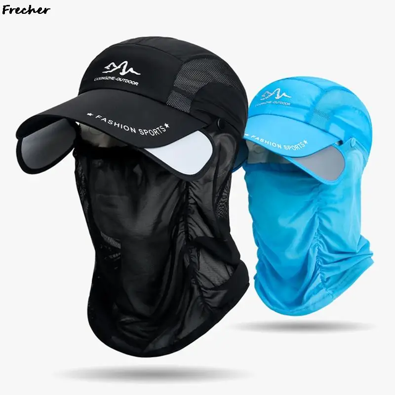 Breathable Mesh Sun Hat Professional Outdoor Sports Caps Hiking Fishing Cycling Cap Face Cover Visors Hats Unisex Casquette New