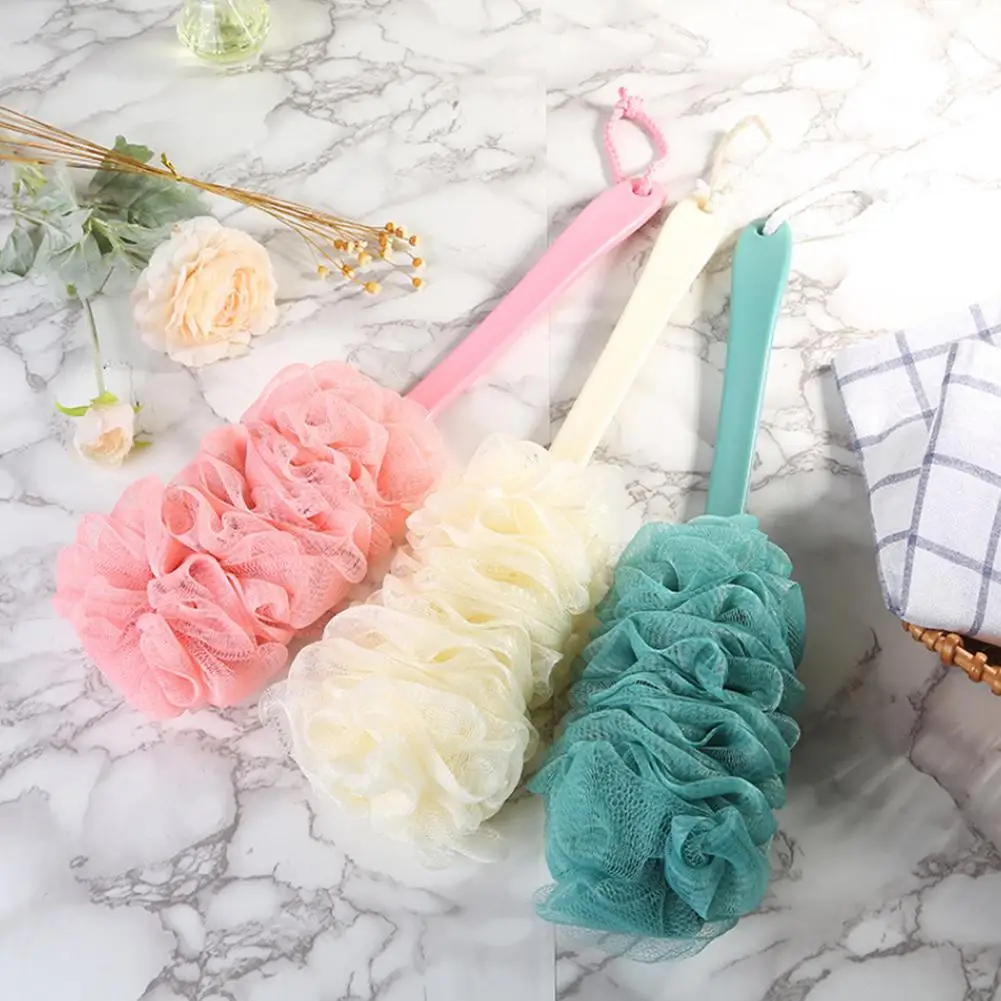 

Long Handle Bath Brush Enlarged Bath Ball Flower Back Scrubber Brush Bath Body Wash Exfoliating Foam Rich Shower Sponge Spo P1K5