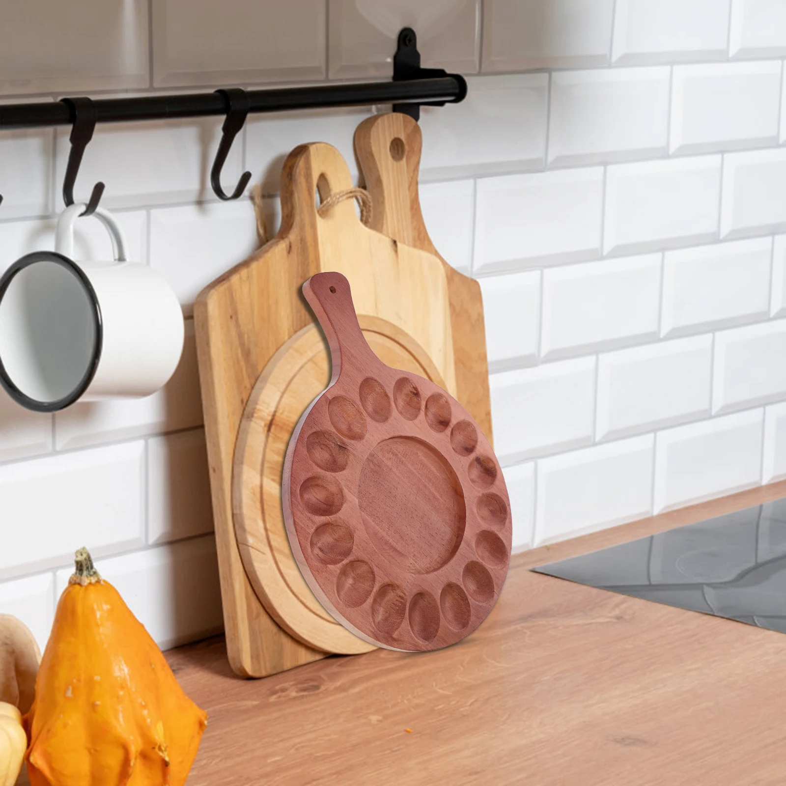 

Egg Divided Serving Plate Wooden Double Sided Design Multifunctional Kitchen Accessory Deviled Egg Trays Home Restaurant