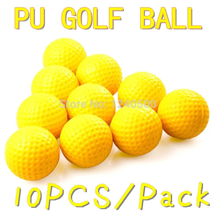 10pcs/lot Soft Indoor Practice PU Yellow Golf Balls Training Aid Drop Shipping Wholesale Gift for Golfers