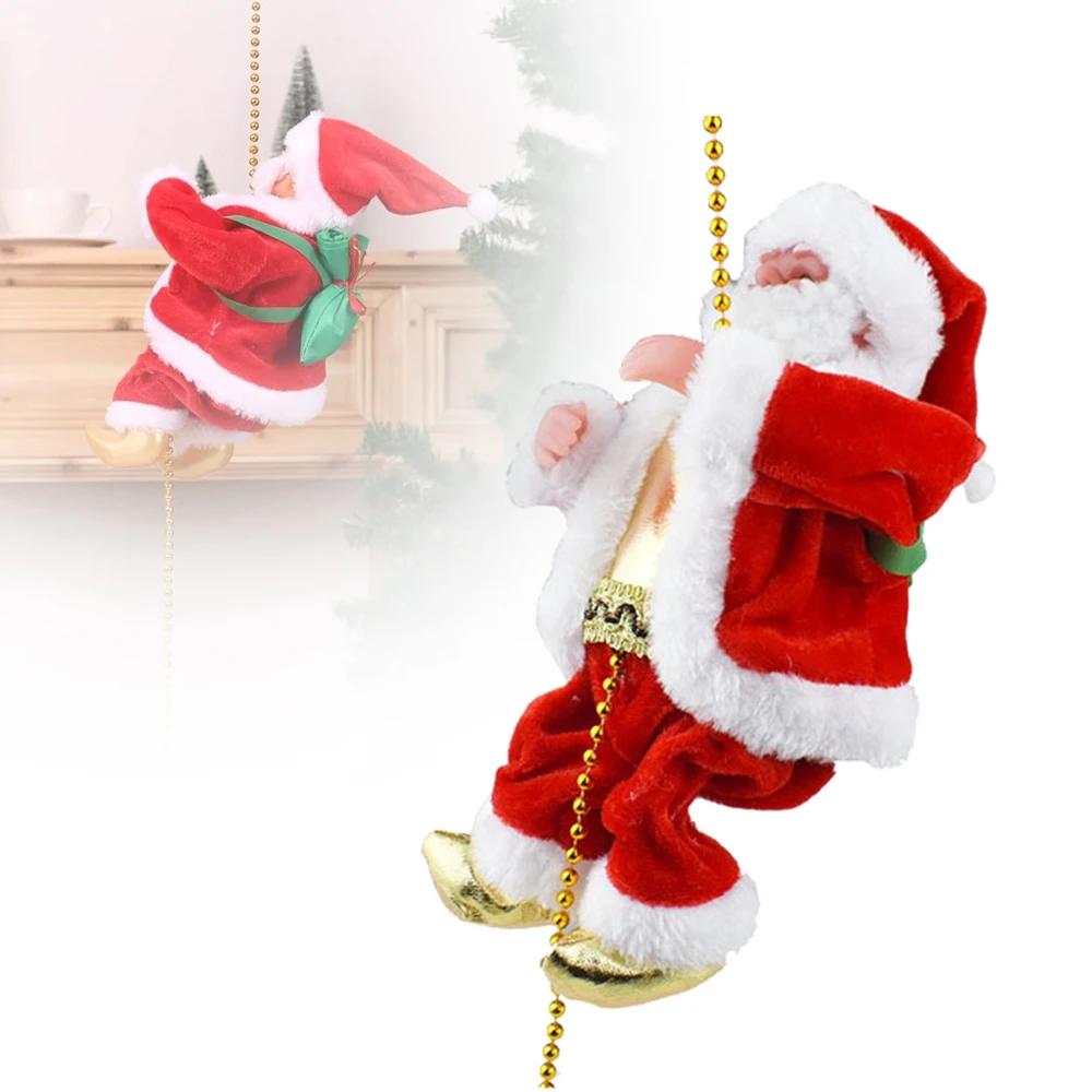 Funny Electric Santa Claus Climb Up and Down Climbing Santa With Light Music For Home Shop Xmas Wall Window Hanging Decor