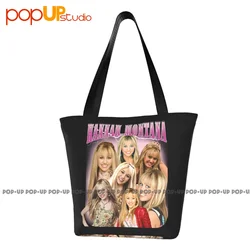 Hannah Montana Miley Cyrus P-198 Retro Handbags Reusable Shopping Bag Grocery Bag