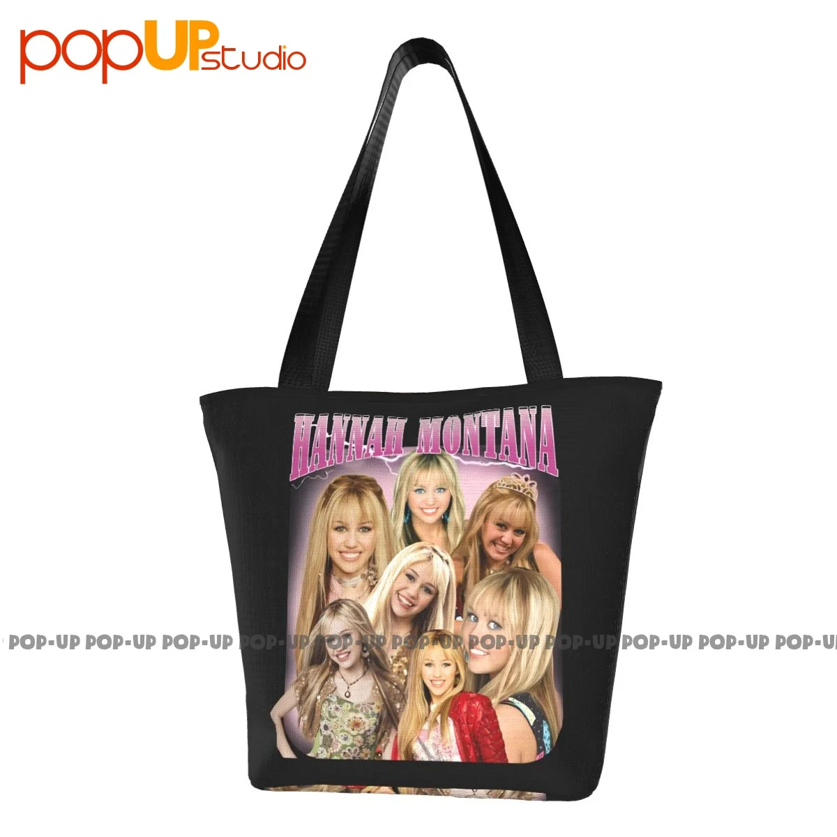 Hannah Montana Miley Cyrus P-198 Retro Handbags Reusable Shopping Bag Grocery Bag