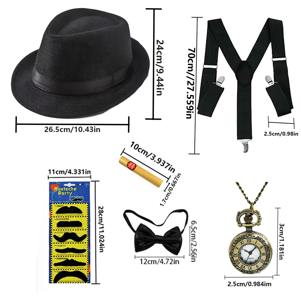 

1920s Man Men's Costume Vintage Suspenders Chain Accessories for Theme Party 1920s Costume Accessories Halloween Accessory