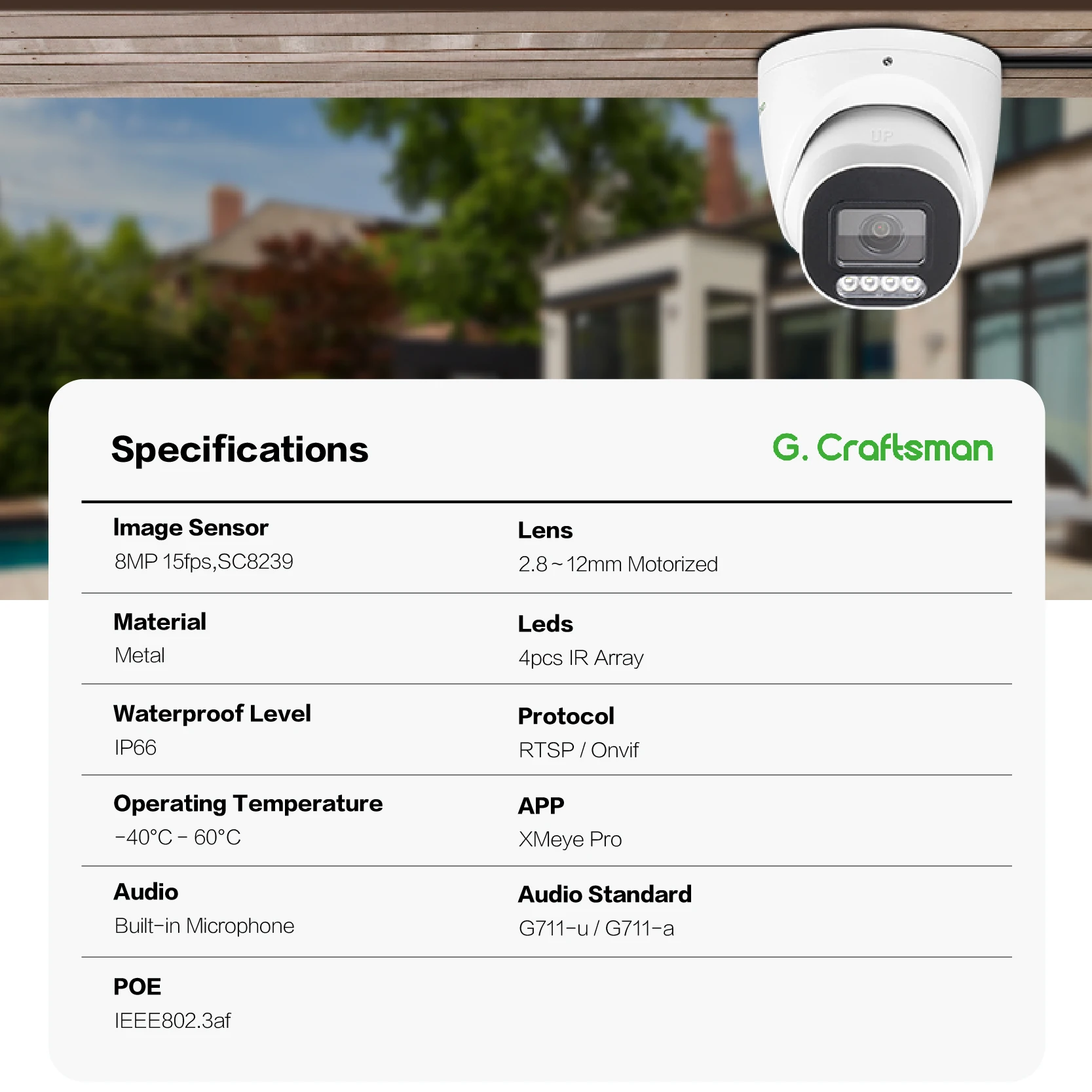 2026 GX-HBVI-M8S 8MP 4K  PoE Security IP Dome Camera Varifocal Motorized Turret Zoom 2.8mm-12mm Auto Focus Lens Wide Angle C