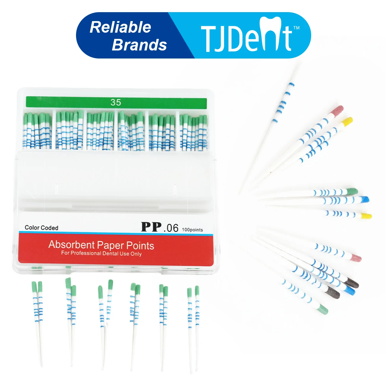 TJDent Dentistry Endodontics Cones Materials 06 15#-40# Paper Tips Disposable Absorbent Paper Points Fiber Poles Dental Taper