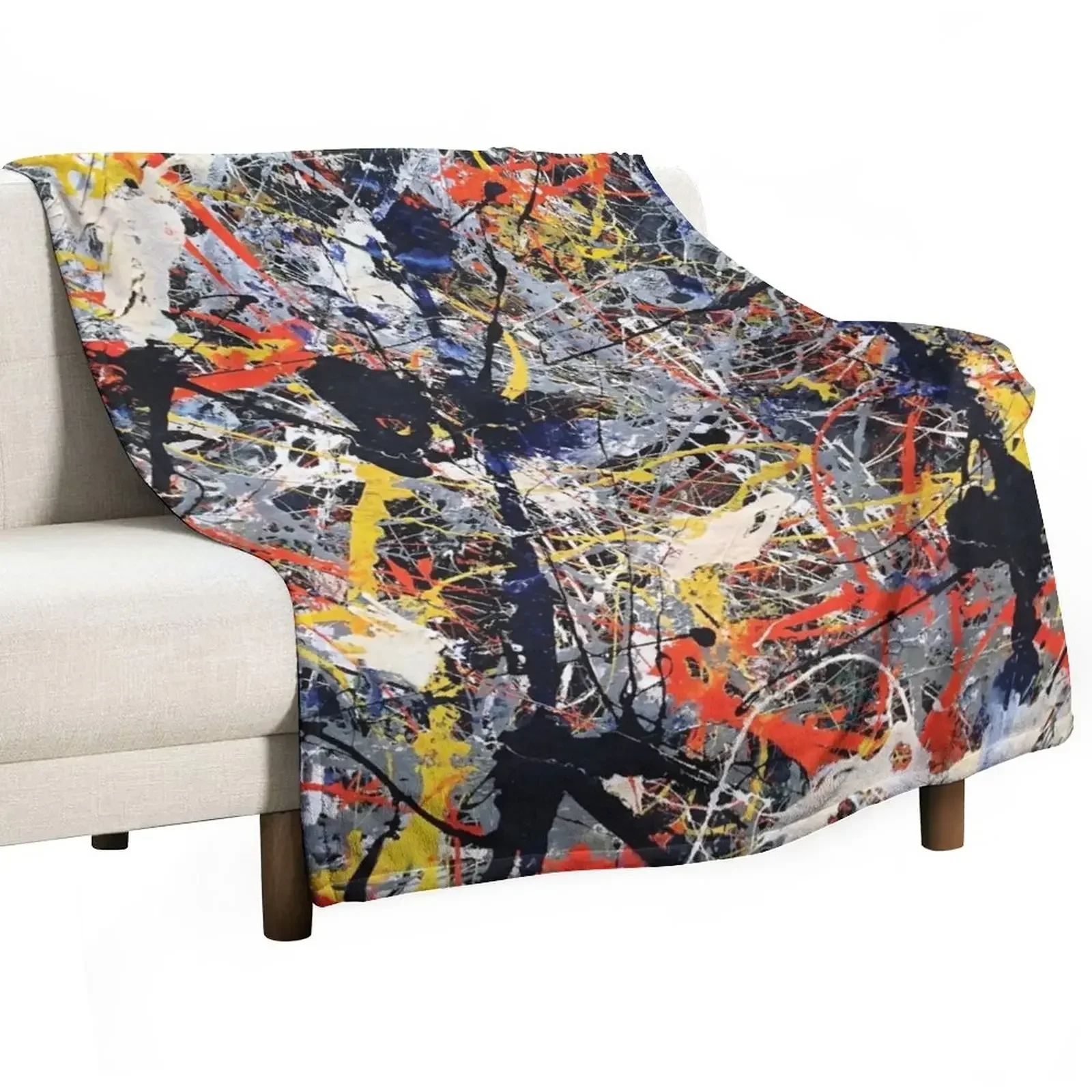 

Jackson Pollack - Blue Poles Throw Blanket Beautifuls For Sofa Thin Multi-Purpose Blankets