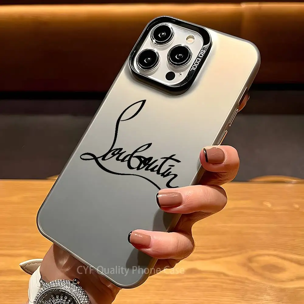 حافظة هاتف بشعار C-Christian louboutin لهاتف Apple 11 12 13 14 15 16Pro Max Plus حماية الطلاء
