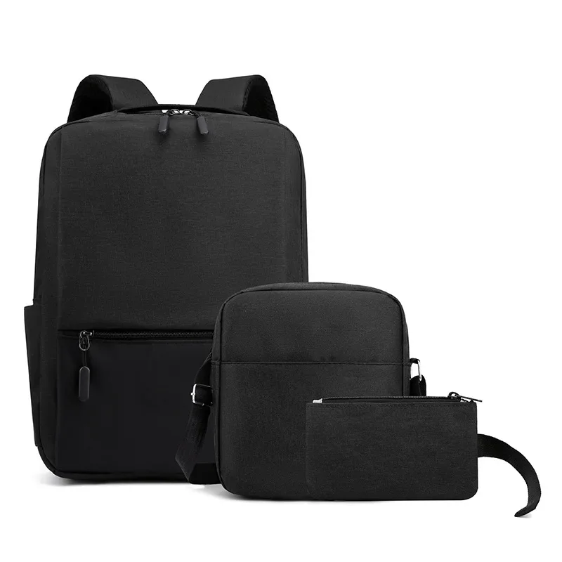 Sac à Dos Simple de Grande Capacité Rechargeable par USB, Sacoche pour Ordinateur, Trois Pièces, pour Voyage d'Affaires, pour Femme, Nouvelle Mode