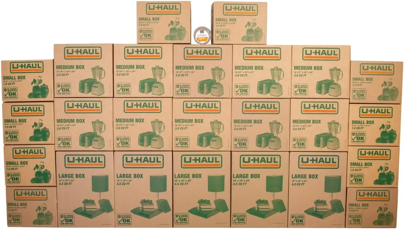 

Набор коробок для переезда: 10 маленьких, 10 средних, 5 больших коробок с дополнительной лентой для переезда и хранения
