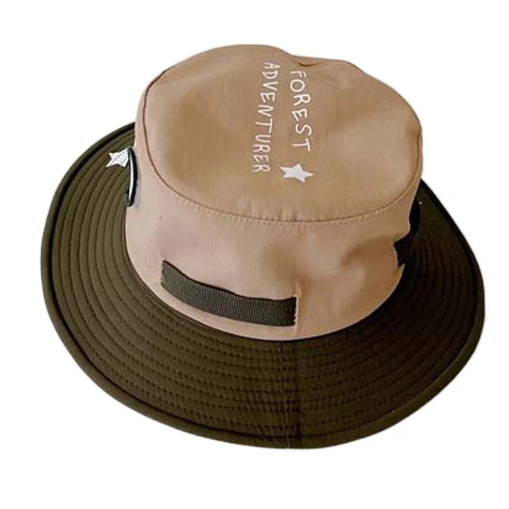 

Breathable Children Fisherman Hat Contrast Color Korean Style Kids Bucket Cap Letter Embroidery Soft Quick-dry Sun Hat Girls