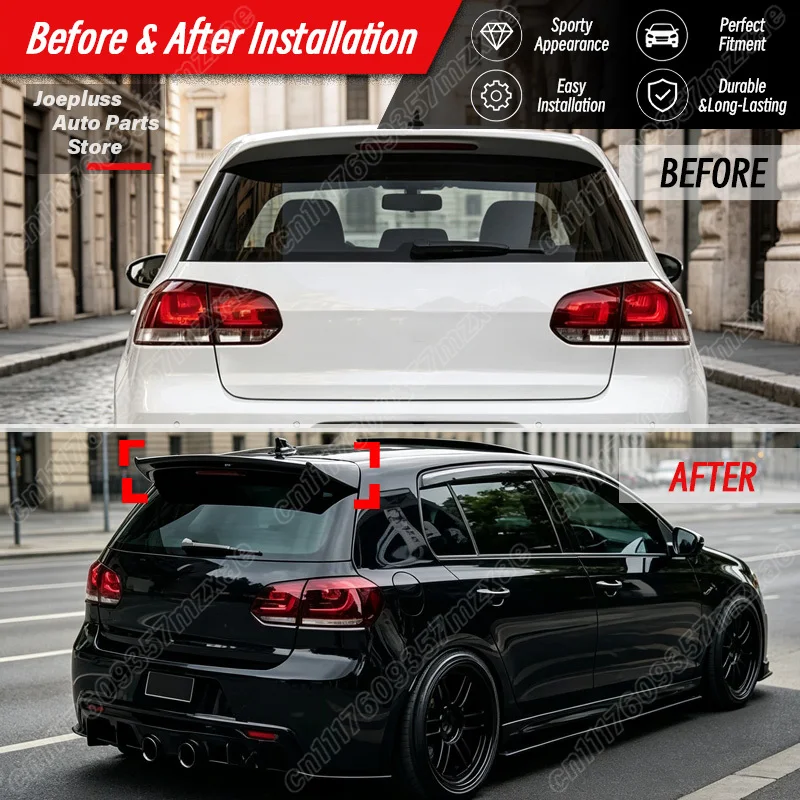 For VW Golf 6 GTI GTD MK6 R20 2008 2009 2010 2011 2012 2013 Car Rear Roof Spoiler Robot-Style Vehicle Rear Winglets Body Kit