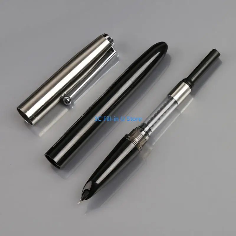 G8TA Vintage Thép không gỉ Fountain Pen 0.38mm NIB Business Office Quà tặng