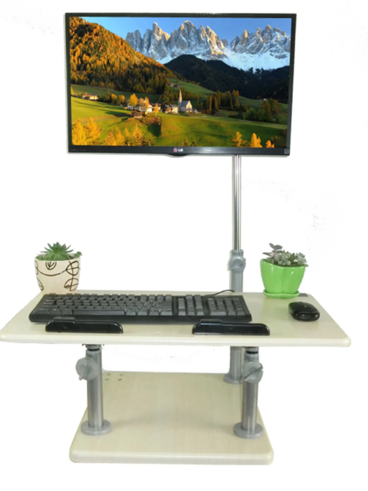 Standing deskStanding computer desk can be lifted and moved, small hanging table is available