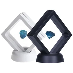 1PC Diamond Display Stand 7x7cm White Black Box Coin Collection Decoration Ring Earring Showing Holder Gemstone Storage Gift Box