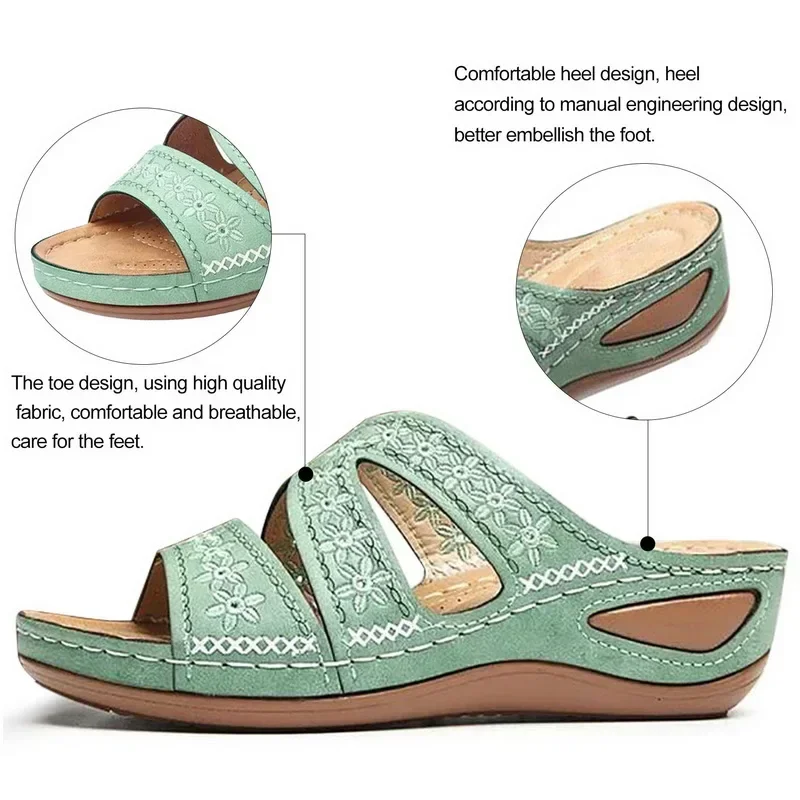 Sommer 2026 Damen-Sandalen mit offenen Zehen, Retro Rutschfeste Leder-Freizeitsandalen, Modische Vielseitige Damensandalen – Detail 37