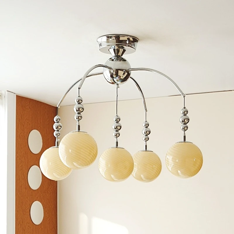 Bauhaus Electroplating Iron Art Ceiling Chandeliers Glass Ball Hanging Lamps Living Room Bedroom Restaurant Hotel Pendant Lights