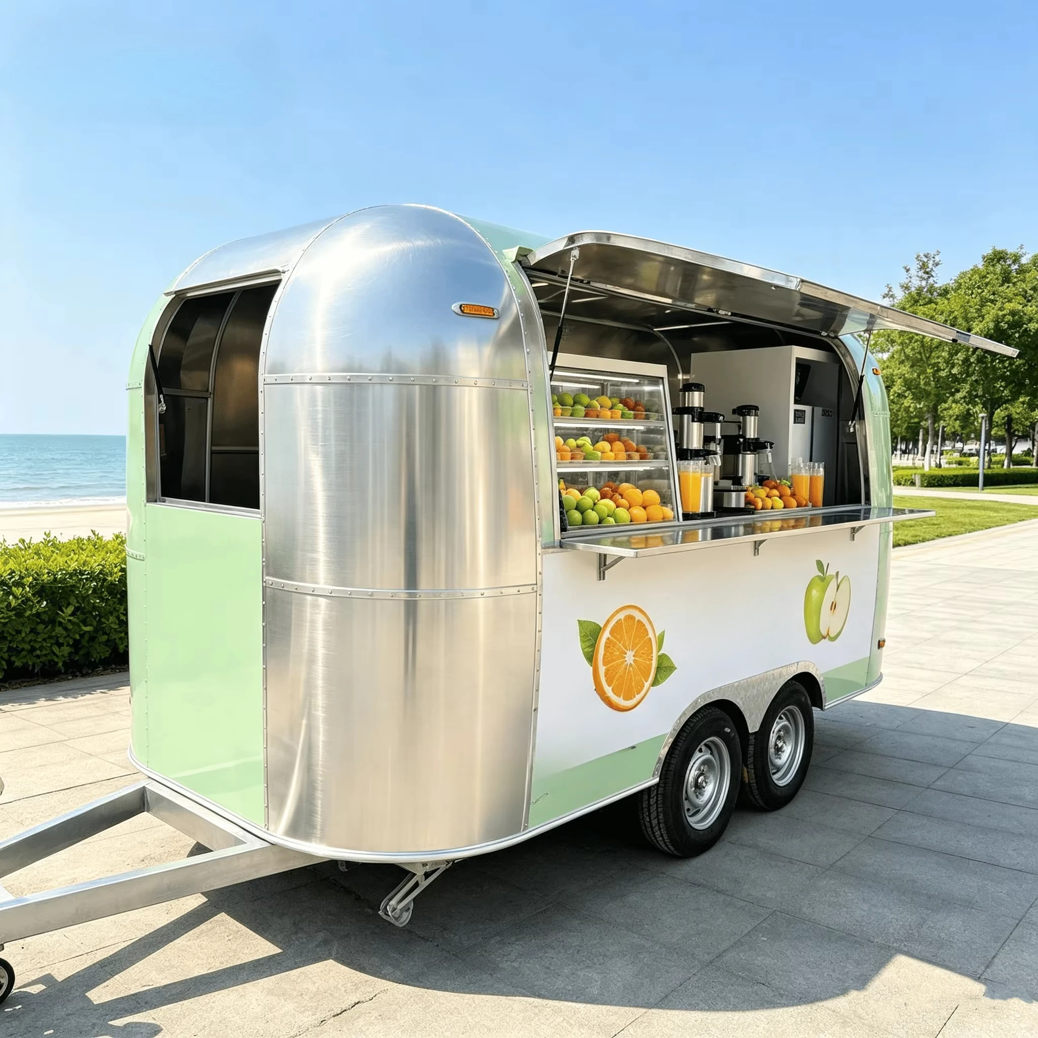 Mobile Vending Cart Food Cart Kiosk Street Food Cart Catering Business Outdoor Mobile Vending Bakery Food Trailer