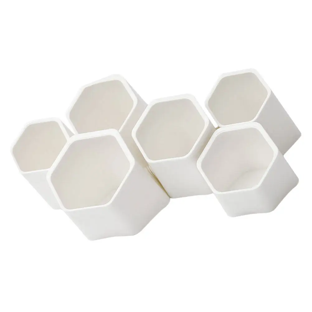 6Pcs Stationery Container Desktop Pen Holder Wall-Mounted Organizer Multifunctional Students Makeup Brush Holder for Office