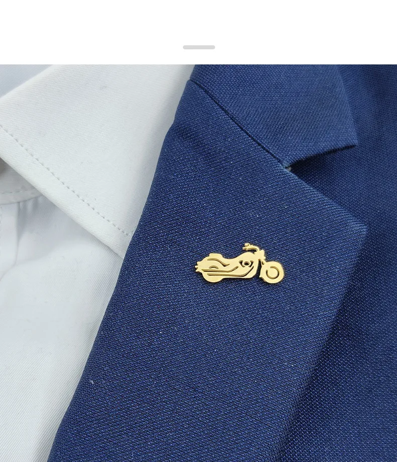 Cross border new suit shirt cufflinks stainless steel accessories, various motorcycle brooch accessories, collectible gifts