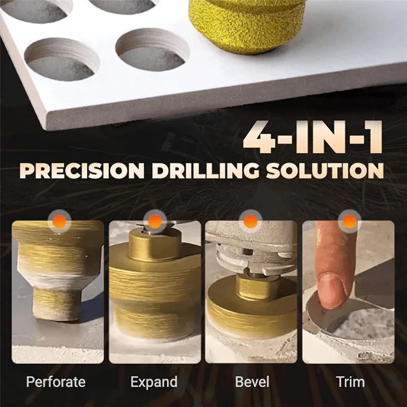 

ABUI-Three-Step Diamond Drill Bit M10 Brazed Diamond Tower Drill For Metal, Concrete, Tile & Stone