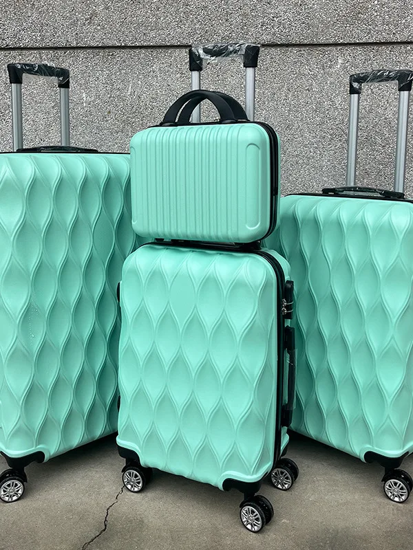 

Набор из 4 предметов: модные дорожные сумки-чемоданы на колесах с замком, из ABS-пластика, для мужчин и женщин