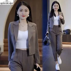 Fashion Suit Set Short Jacket 2024 Spring/summer Korean Version New Long Sleeved Casual Two-piece Set Trend