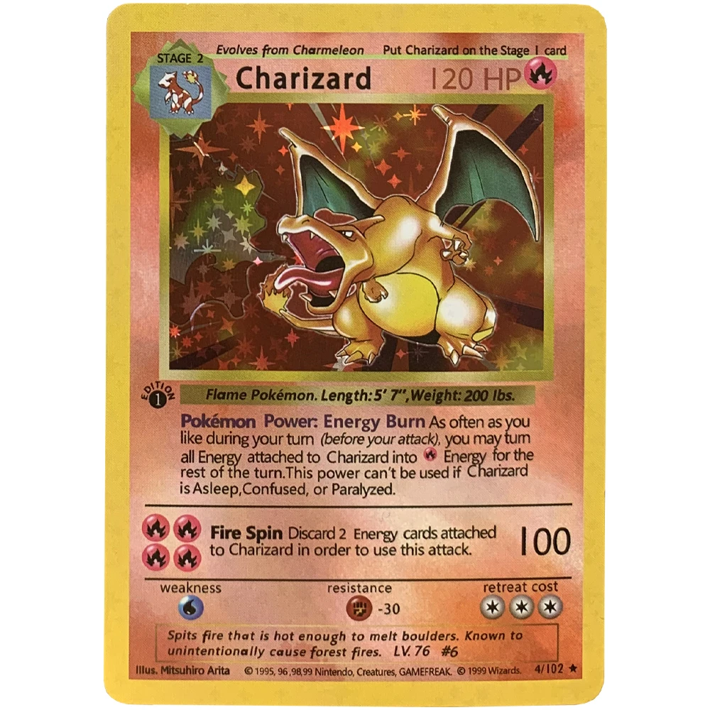 Diy 1996 Jahre Basisset TCG Gen 1 Charizard Mew Mewtwo Lugia Illustrator Sammelkarten Klassisches Spiel Anime Geschenkspielzeug