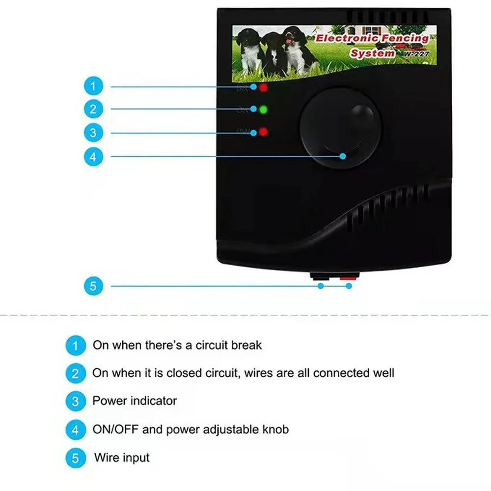 Safety In-ground Dog Electric Fence With Chargable Dog Electronic Training Collar Buried Electric Dog Fence System Rechargeable