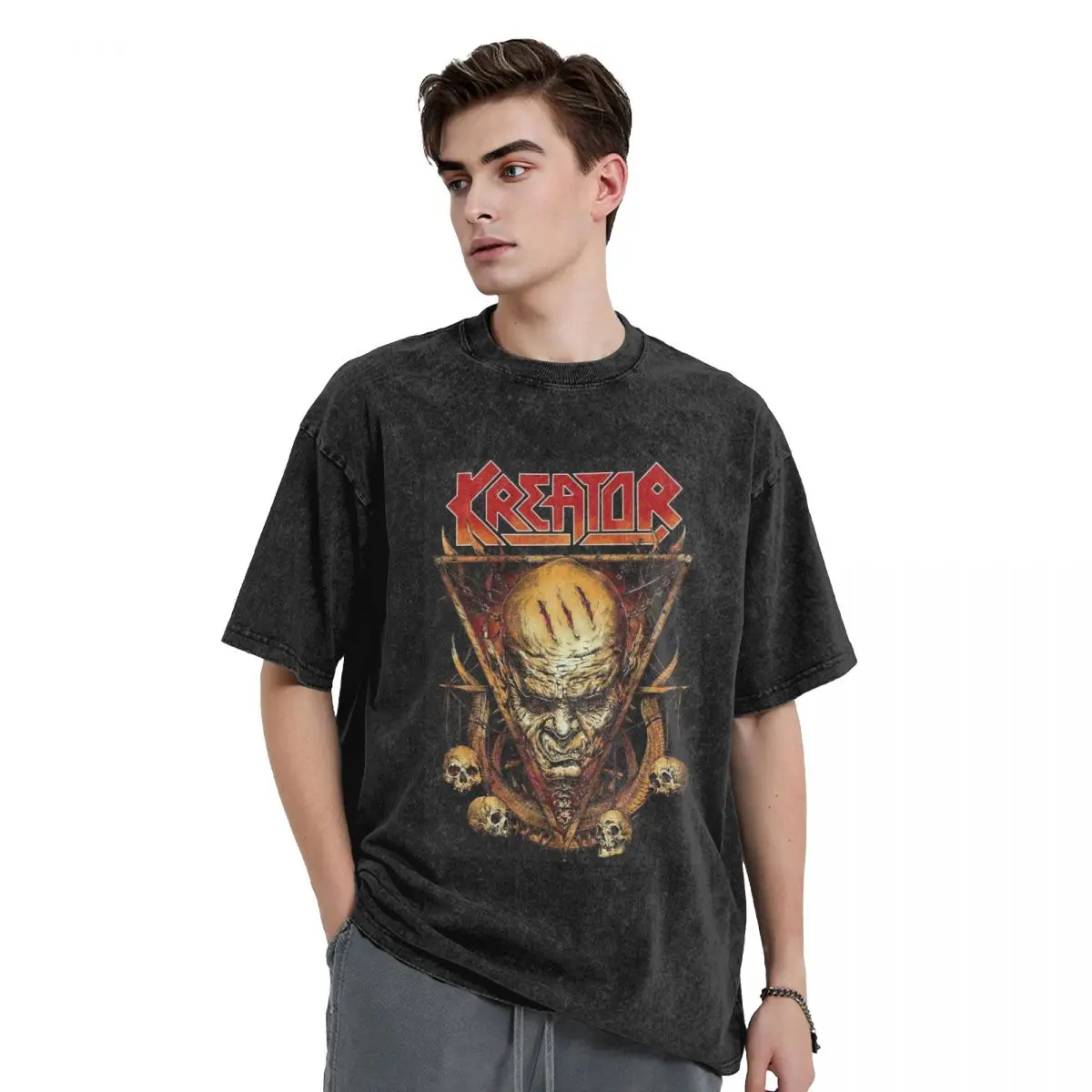 

Hot-Like-K-Kreator-Style Luxury Retro T Shirts Summer Print Shirt Cotton High Quality Clothing