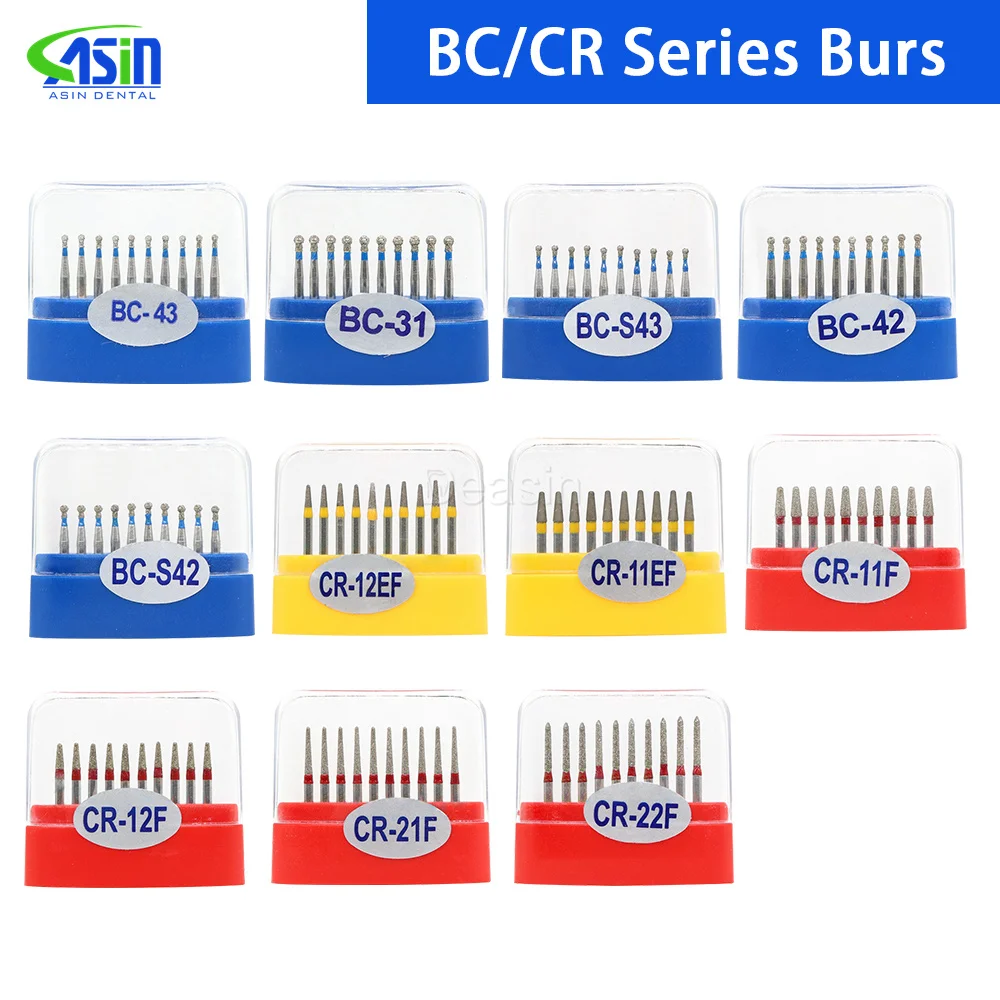 

BC CR Series 100pcs/box Dental Diamond Burs 1.6mm for High Speed Handpiece Super Coarse Diamond Dentist Grinding Tool Grinder