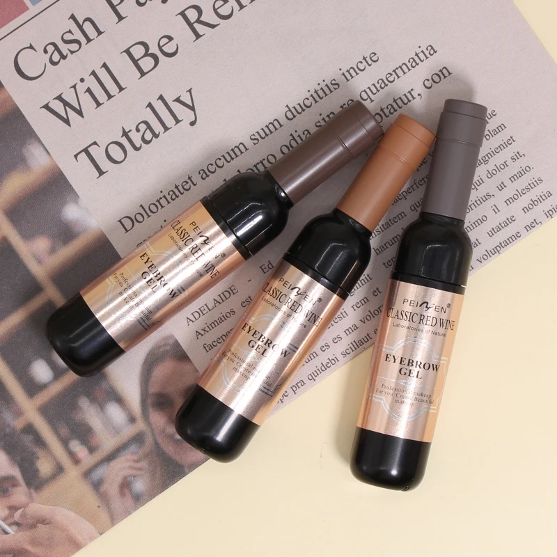 3 stuks rode wijnfles traanverf wenkbrauwcrème, langdurig zonder vlekken, waterdicht en zweetbestendig, gemakkelijk te kleuren