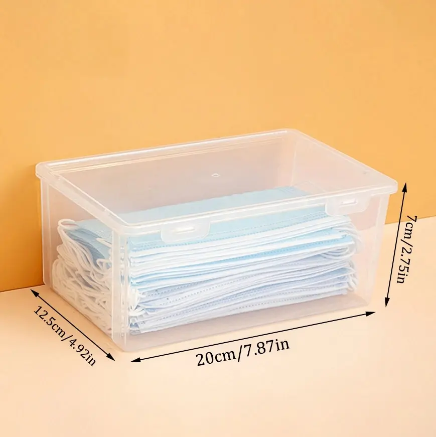 2PCS Transparent Large Capacity Mask Storage Box Household Mask Nose Medicine Storeage Compartment