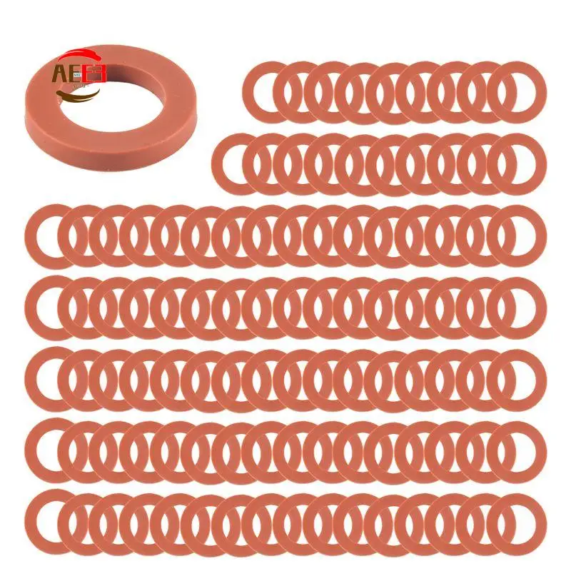 AEE3-100Pcs Garden Hose Washers Silicone Rubber Washers Seals O Rings Soft Silicone Gasket Fittings For 3/4 Inch Garden Hose