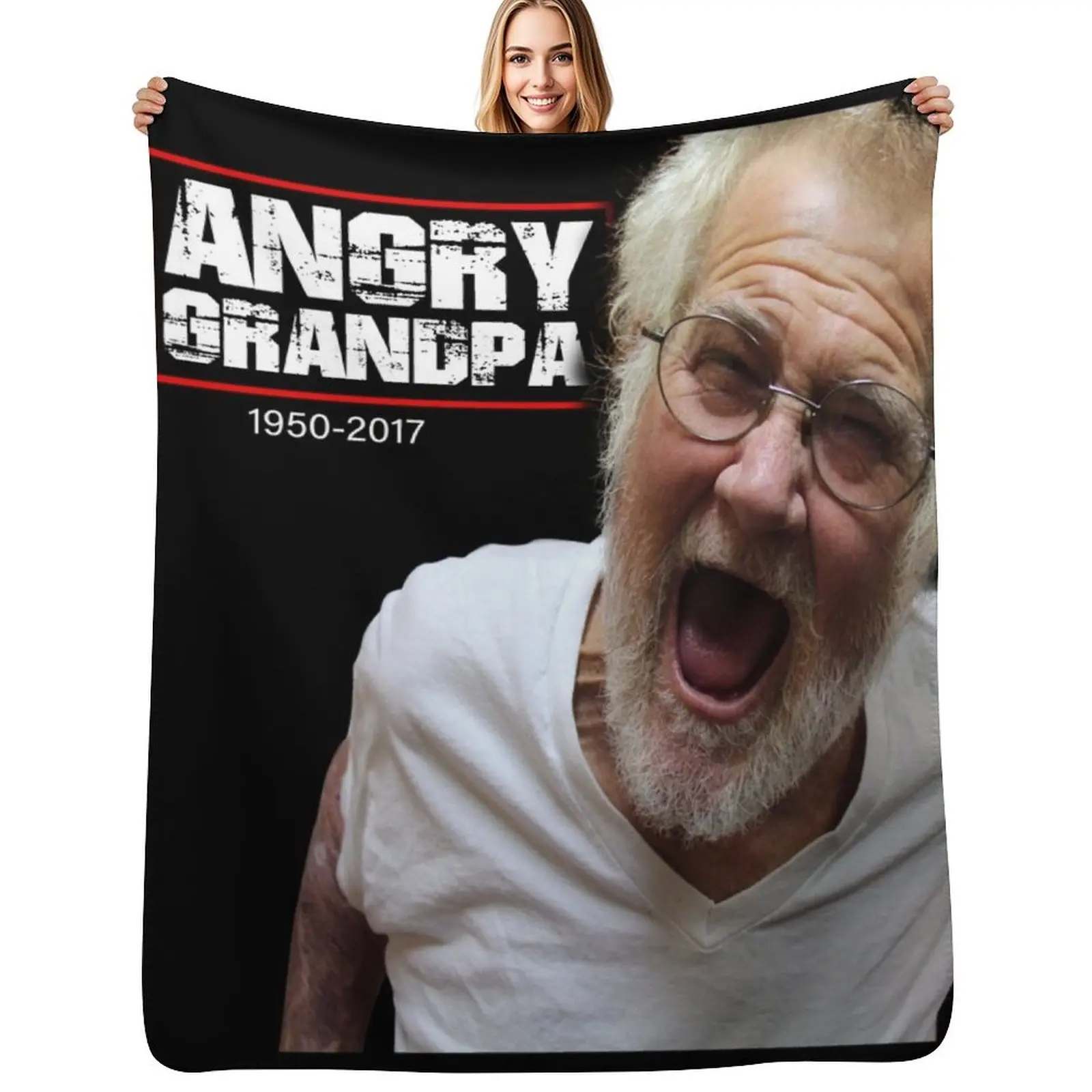 

ANGRY GRANDPA in memory RIP Throw Blanket Designers Flannel Hairys Decorative Sofa Blankets