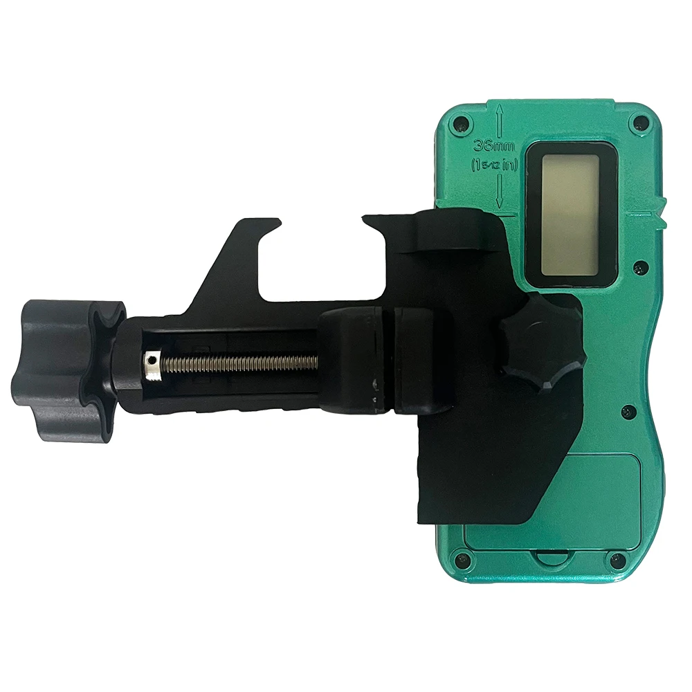 HEIPOE ตัวรับระดับเลเซอร์แบบหมุนปรับระดับได้เอง / เครื่องตรวจจับระดับเลเซอร์แบบหมุนกลางแจ้งพร้อมที่หนีบสำหรับงานหนัก